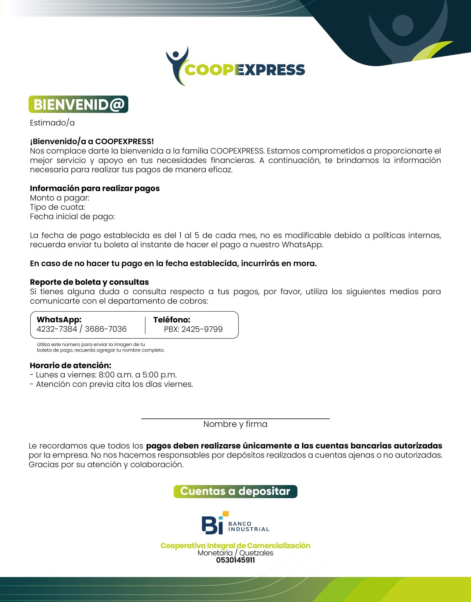 Carta de bienvenida